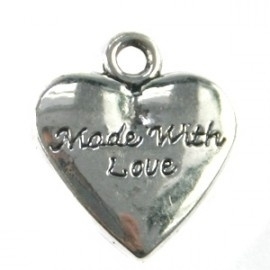 Bedel hart met made with love 19x17mm