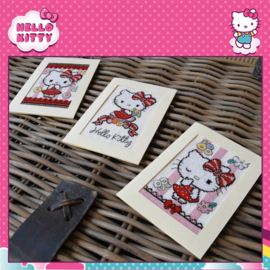 Wenskaart Hello Kitty Flowert Cuteness set van 3