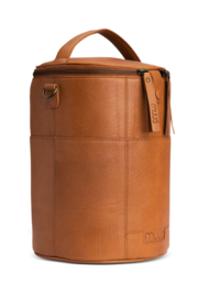 Muud Saturn XL leren tas voor handwerkprojecten 28xØ21cm - Whiskey kleur