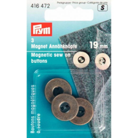 Prym Magneetknopen 19mm oudmessing - 3stuks