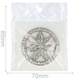 Magnetische Broche Bloem 45mm zilver