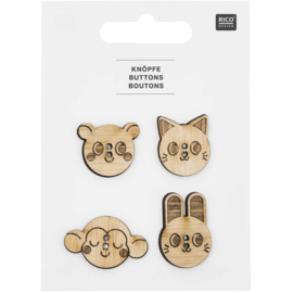Rico houten dierknoopjes -1