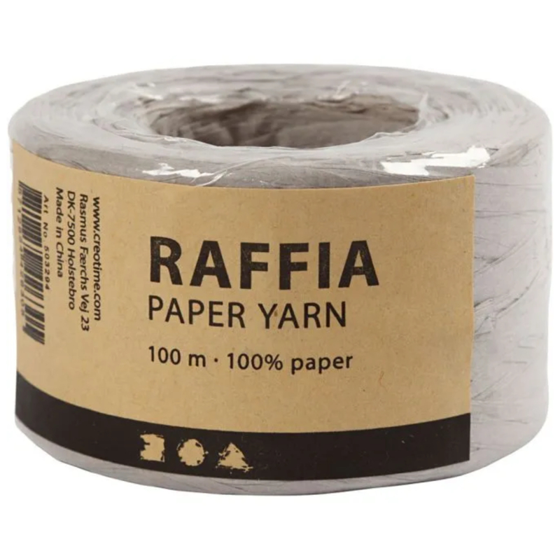Papier Raffia garen - Grijs - 7-8mm