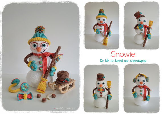 Snowie de Sneewpop,   Snowie als knuffel , zonder gebruik van magneetjes.