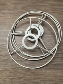 metalen ring lampenkap diameter 20cm met support 4 stuks