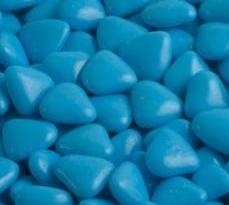Chocolade dragees hartje turquoise klein 0,5 kg