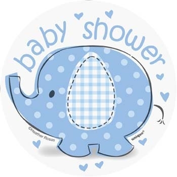Geboorte versiering babyshower mini deco olifantje blauw 8 stuks