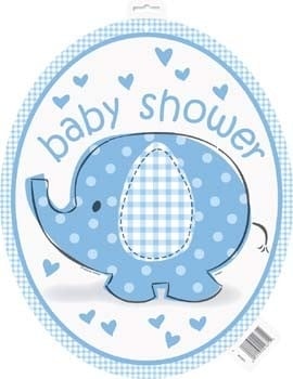 Geboorte versiering babyshower cut out olifantje blauw