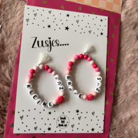 Armbandjes grote/kleine zus, set