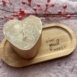 Kaars Hart Jij  bent goud waard