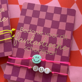 Armbandjes Smiley juf