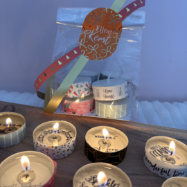 Waxinelichtjes boodschap 'Kerst/Nieuwjaar’