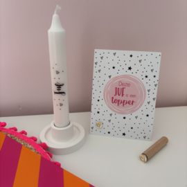 Cadeauset Kaart - kaartstandaard - kaars en kandelaar