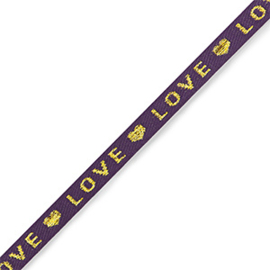 Tekstlint ‘Love’ purple-gold
