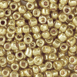 Rocailles 3mm 8/0 10 gram, Metallic shine gold