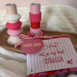 Cadeau dinerkaarsjes Bedankt dat je mij laat stralen