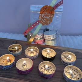 Waxinelichtjes boodschap 'Kerst/Nieuwjaar’