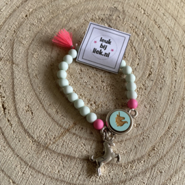 Unicorn/flamingo armbandje (kindermaat)