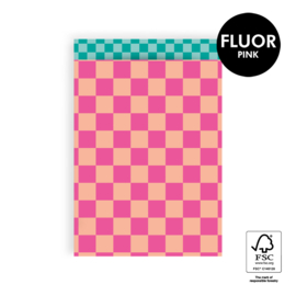 Big Check Fluor Pink 17x25 cm (per 5)