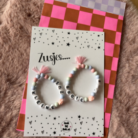 Armbandjes grote/kleine zus, set