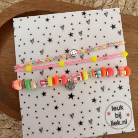 Armbandjes set Fluor goud - zilver
