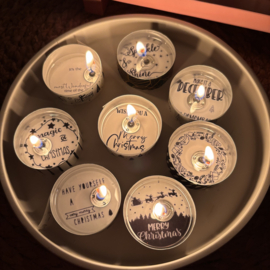 Waxinelichtjes boodschap 'Kerst’