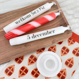 Kaars met tekst - set van 3 - Sint swirl