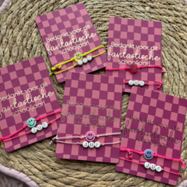 Armbandjes Smiley juf