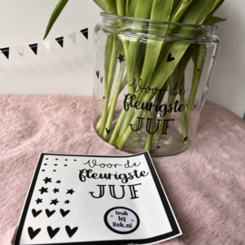 Stickervel Fleurigste juf DIY