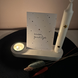 Cadeauset Kandelaar waxine en  kaars - incl kaart