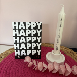Cadeauset Kaart - kaartstandaard - kaars en kandelaar