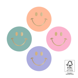Sticker Smiley mini - assorti Pastel 10 stuks