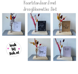 KaartStandaard met vaasje droogbloemen - Sint & Kerst