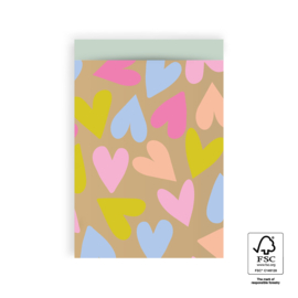 Big Hearts Gold Happy - Pistache 17x25 cm (per 5)