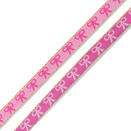 Tekstlint 'strikje’ pink