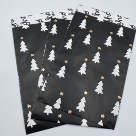 Tiny trees/hoho cadeauzakje 12 x 19 cm zwart (per 5)
