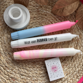 Kaars met tekst, set van 3 Dip I Marble I Topper