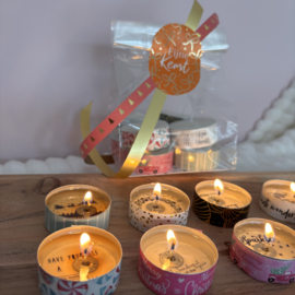 Waxinelichtjes boodschap 'Kerst/Nieuwjaar’