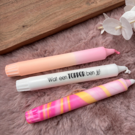 Kaars met tekst, set van 3 Dip I Marble I Topper