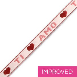 Tekstlint ‘ti amo’ pink-warm red