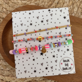 Armbandjes set Fluor goud - zilver