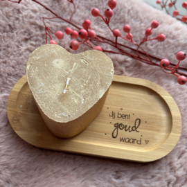Kaars Hart Jij  bent goud waard