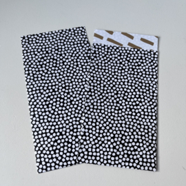Cozy cubes cadeauzakje 7 x 13 cm zwart /goud (per 5)