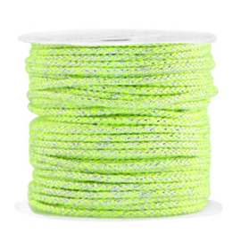 Macrame draad gevlochten 2mm silver neon yellow