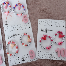 Armbandjes grote zus - kleine zus, set van 2