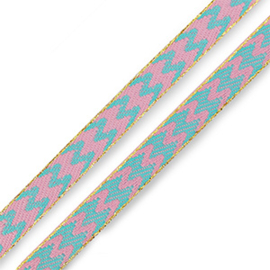 Tekstlint 'Lines' turquoise blue pink