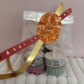 Waxinelichtjes boodschap 'Kerst/Nieuwjaar’
