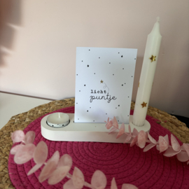 Cadeauset Kandelaar waxine en  kaars - incl kaart