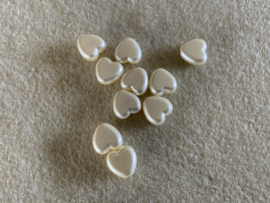 Parel hartje off White,  10  mm
