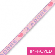 Tekstlint ‘j’adore’  roze- paars